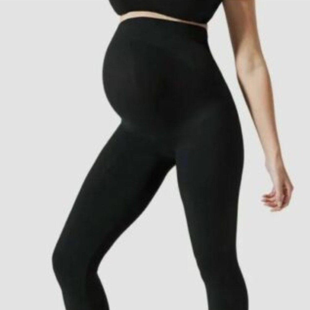 BLANQI Everyday Maternity Belly Support Stretch Womens L Black Leggings